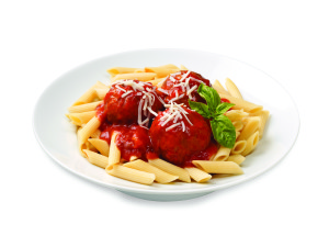 Italian Style Meatballs with Marinara Sauce over Penne