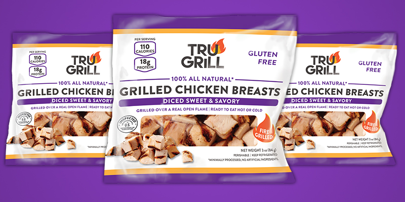 Tru Grill Sweet and Savory 3oz Diced Grilled Chicken Breasts
