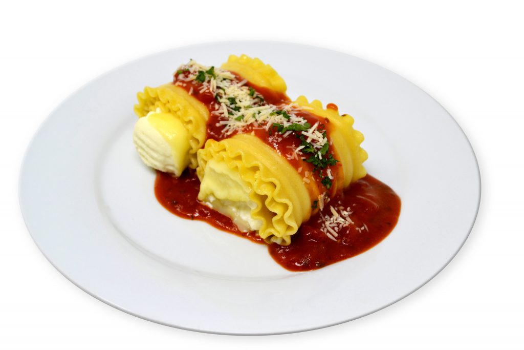 Cheese Lasagna Rolls with Marinara Sauce