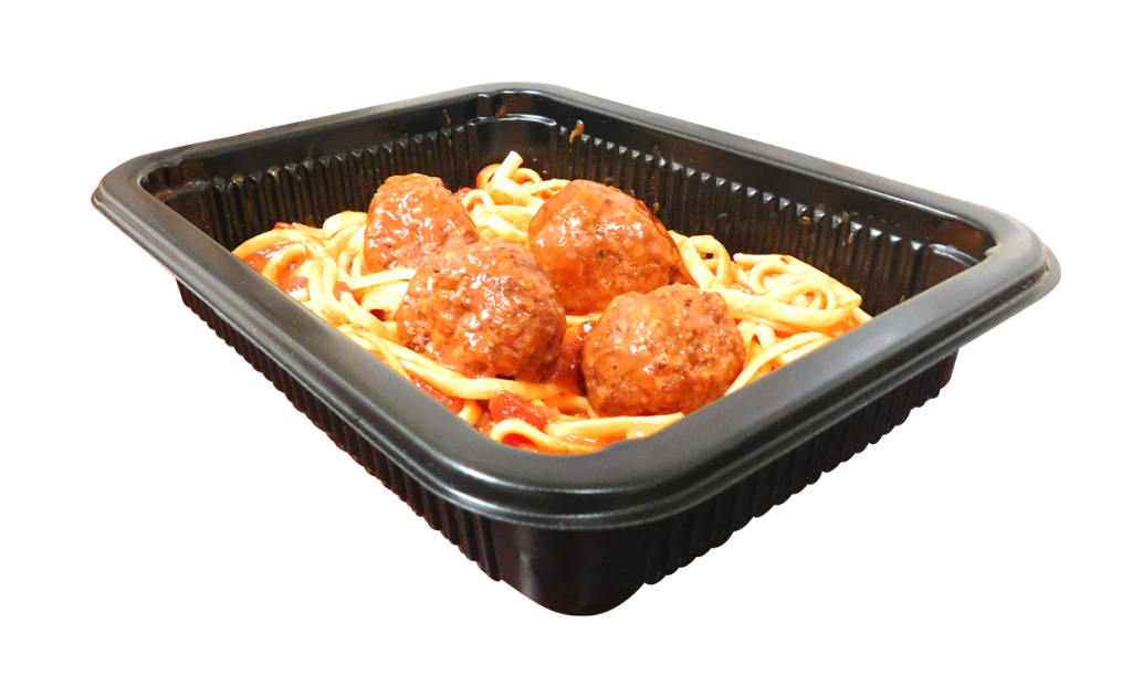 Prepackaged Italian Style Meatballs with Linguine Marinara Meal