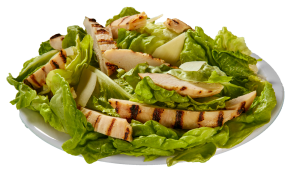 Grilled Chicken Breast Strips on Green Salad